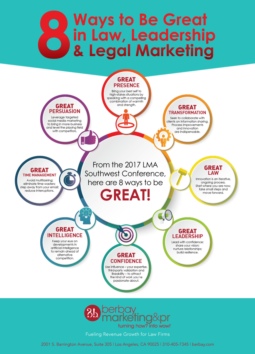 8 Ways to be great in law, leadership & legal marketing